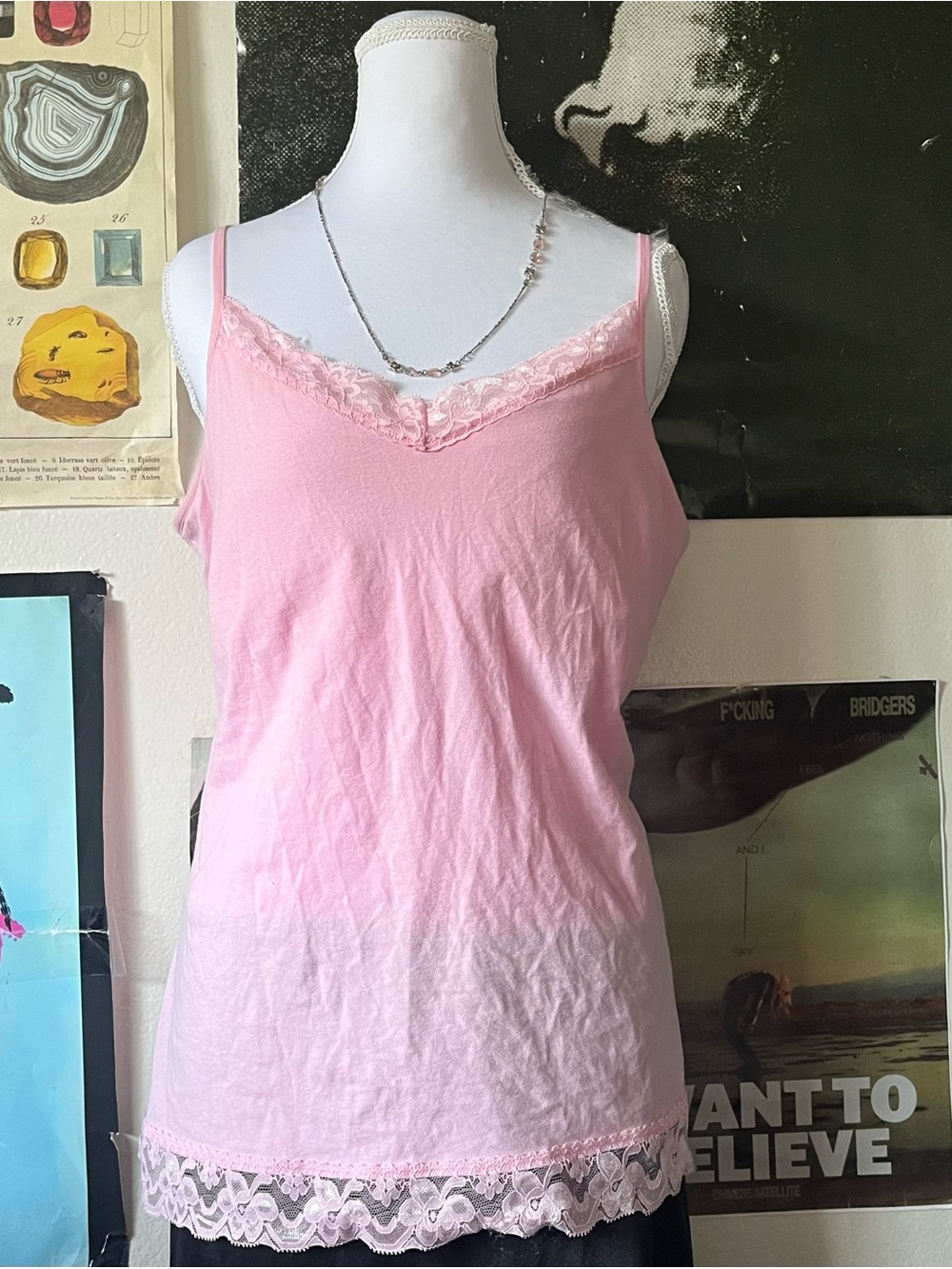 🎀 Pastel Princess Pink Lace Cami 🎀